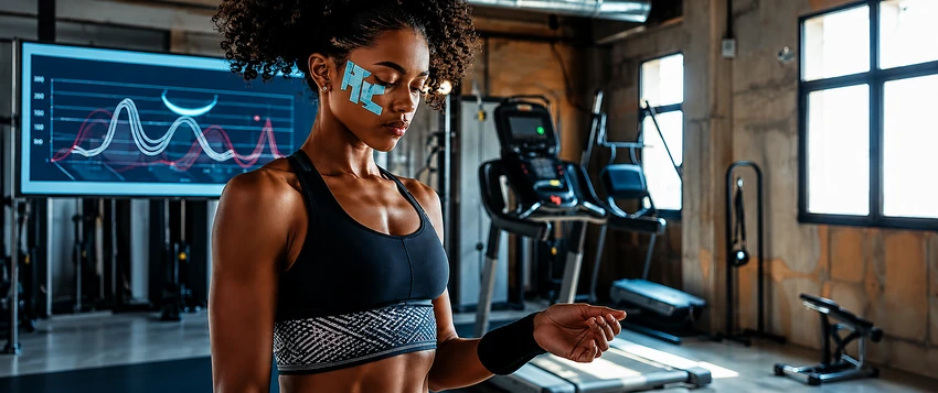 Woman reviewing fitness data to understand body composition